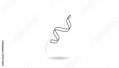 Elegant ribbon dancing in air, abstract motion, light background, minimal design
