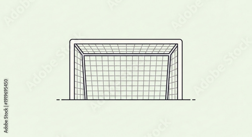Soccer Goal Net Outline Vector Illustration Isolated