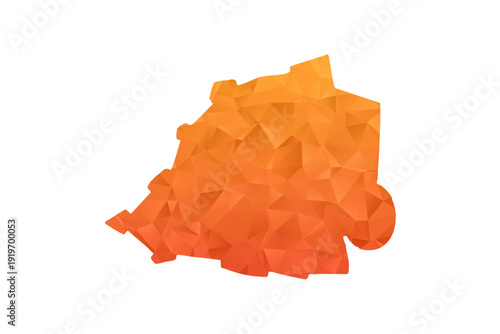 Holy See Map - Polygon Style Vector Illustration in Orange Gradient, Low Poly Geometric Design, Isolated on White Background for Infographics and Education.