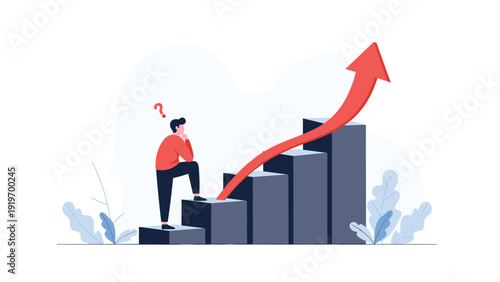 Silhouetted businessman carefully places the final block on a pyramid of blue cubes, symbolizing building a strong foundation and achieving goals.