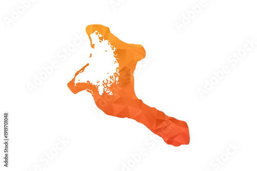 Kiribati Map - Polygon Style Vector Illustration in Orange Gradient, Low Poly Geometric Design, Isolated on White Background for Infographics and Education.