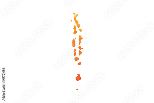 Maldives Map - Polygon Style Vector Illustration in Orange Gradient, Low Poly Geometric Design, Isolated on White Background for Infographics and Education.