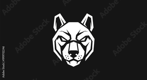 Geometric wolf head logo design