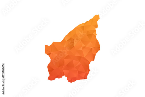 San Marino Map - Polygon Style Vector Illustration in Orange Gradient, Low Poly Geometric Design, Isolated on White Background for Infographics and Education.