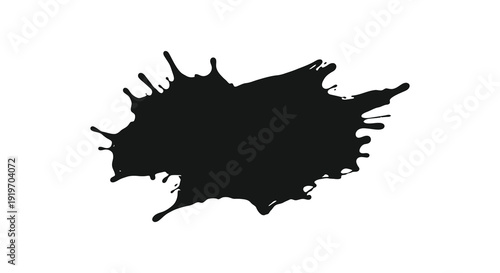 A striking black ink splatter shape abstract and artistic ideal for design projects on transparent background silhouette high quality professional detailed