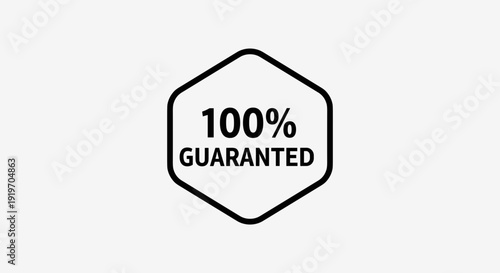 100 Percent Guaranteed Hexagon Label Icon.