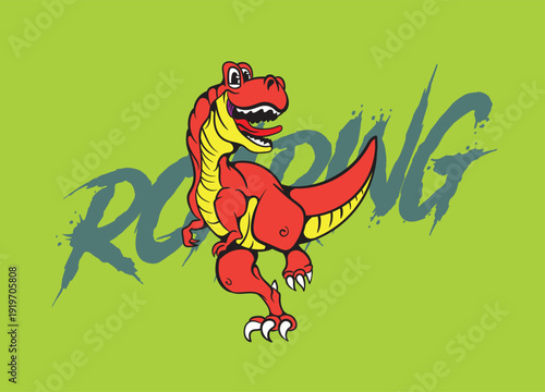 dinosaur illustration with japanese style for kaijune event