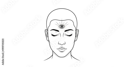 Third Eye Symbol on Forehead, Spiritual Awakening, Enlightenment, Intuition, Psychic Vision