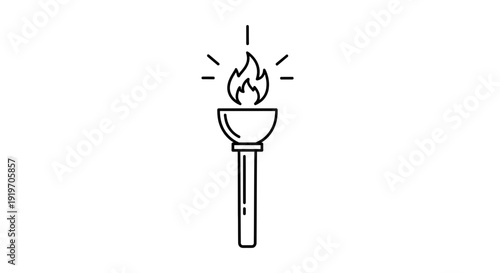 Torch Flame Icon, Symbol of Victory, Leadership, and Inspiration