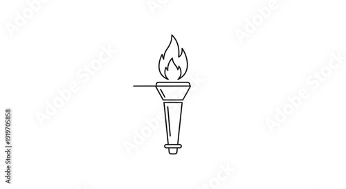 Torch Icon, Flame, Light, Symbol of Knowledge, Victory, and Inspiration