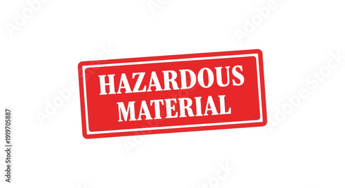 A red rectangular sign displaying hazardous material in white text ideal for safety warnings on transparent background silhouette high quality professional