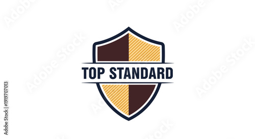 Top Standard Shield Logo Design Element.
