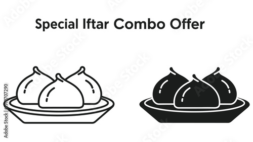 Special Iftar Combo Offer Vector Illustration of Traditional Ramadan Food