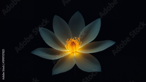 Lotus Flower Glowing in Dark Water