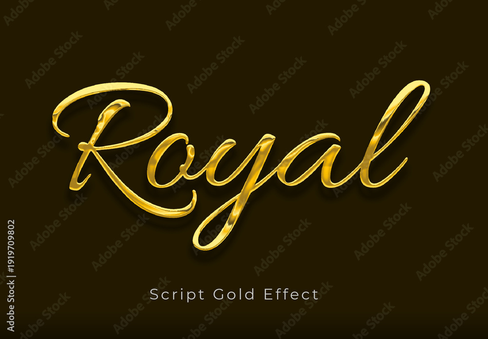 Script Gold Text Effect Stock Template | Adobe Stock