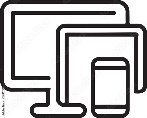 unique Responsive screen vector icon
