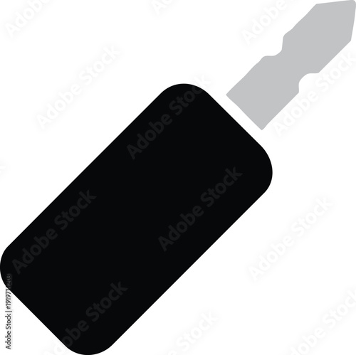 Minimalist Car Key Icon: Modern Automobile Security and Vehicle Access Symbol for Transportation and Unlock Concepts