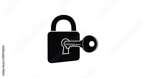 A padlock and key graphic represents security and access concepts.