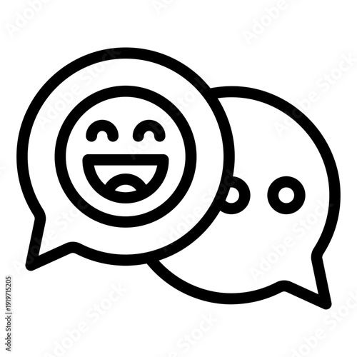chat laugh outline icon. joyful message bubble. humorous conversation
