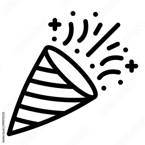 confetti outline icon. celebration particles. festive explosion. joyful moment