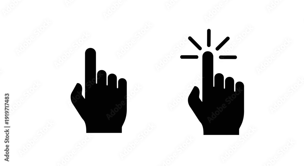 Fototapeta premium Two hands with fingers pointing upwards, one glowing, against a clean background, viewed from a straightforward perspective.