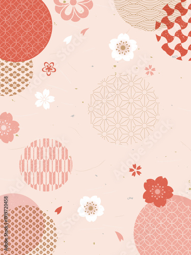 和柄と桜の背景デザイン