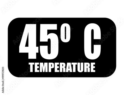 45° C. Temperature degrees celsius vector isolated on white background