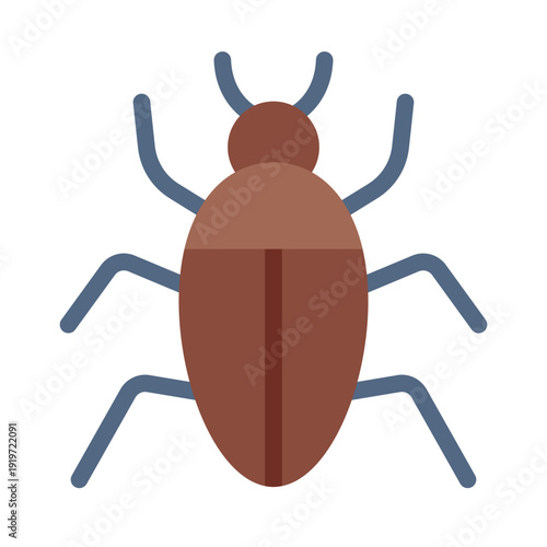 fake bug flat icon. insect shape object. prank scare item. party joke