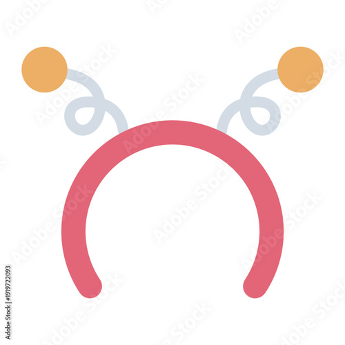 Party headband flat icon. costume accessory. playful outfit. party wear