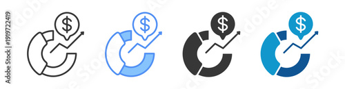 Market Penetration Icon Set Multiple Style Collection