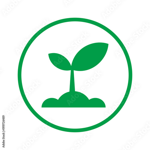 Green Plant Sprout Seedling Vector Icon Isolated. Eco Friendly Nature Environment Sustainability Sign. Bio Organic Vegan Farming Agriculture. Business Growth Startup Investment Flat Symbol Graphic.