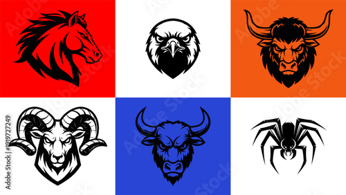 predator mascot logo series for esports clubs and online gaming platforms