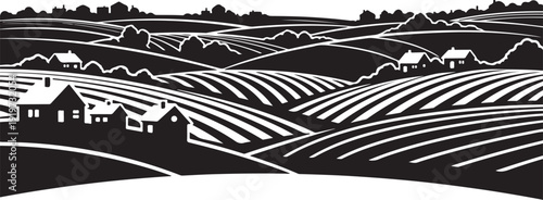 Various Hand Gestures and Signs in Black Silhouette Style