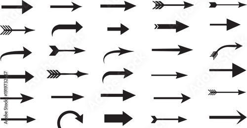 Black arrows on white background directional arrows symbols 9