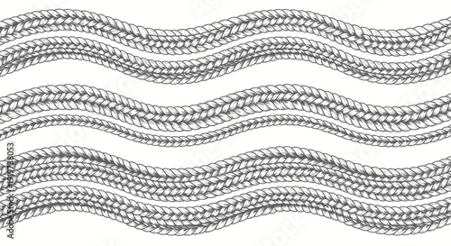 Woven Textile Ribbons Waves Pattern