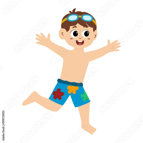 Kid wearing swimming suits and rings. little kid using swim ring for swimming. child spending holidays in seaside or swimming pool