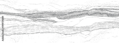 Abstract layered geological strata cross section with gray and white lines pattern texture background
