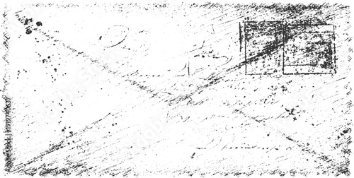 Distressed vintage envelope with handwritten script and ink splatters paper grunge textured