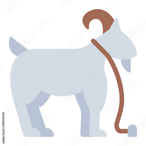 Livestock goat flat icon. sacrificial animal. qurban ritual. adha festival