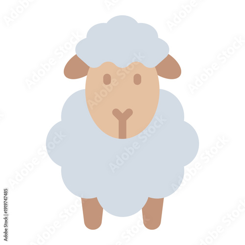 sheep flat icon. sacrificial animal. qurban ritual. adha festival