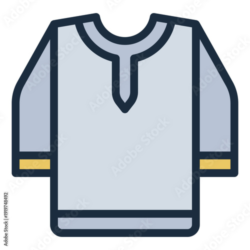 islamic clothing filled line icon. kurta attire. modest wear. muslim identity