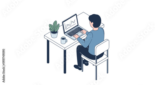 Man Working on Laptop at Desk 2.