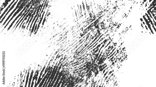 Black fingerprint texture overlay with white background and granular details