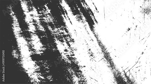 Grungy distressed black and white textured background with diagonal streaks and scratches grunge