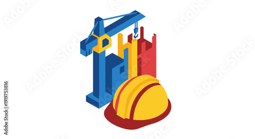 Construction Equipment and Safety Hard Hat.