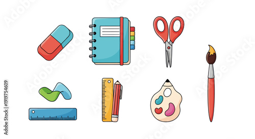Stationery tools set isolated on white