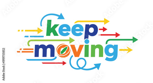 Dynamic motivational graphic conveying forward momentum and continuous progression, inspiring sustained effort towards active goals