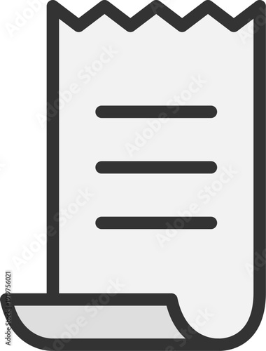 レシートのアイコン（線画カラー）のイラスト