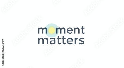 minimalist brand identity conveying present significance and focused attention with a subtle light emblem