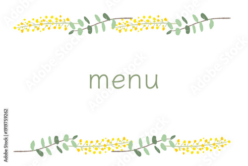 Simple Menu Card Header and Footer Mimosa Design